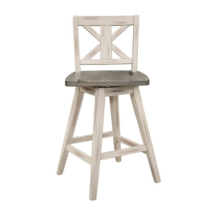 Amsonia Swivel Counter Height Chair, White