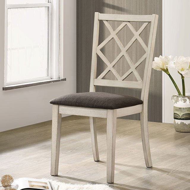Haleigh Side Chair - Antique White/Gray