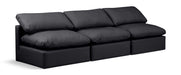 Indulge 105" Vegan Leather Upholstered 3pc. Armless Modular Sofa