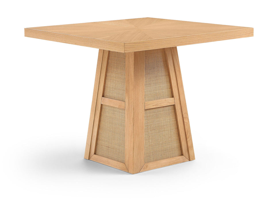Fenwick 36.25" Cane, Oak Veneer And Solid Wood Dining Table