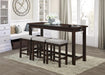 Connected 4-Piece Pack Counter Height Set