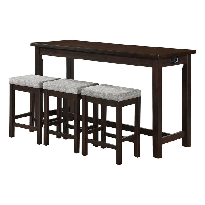 Connected 4-Piece Pack Counter Height Set