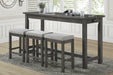 Connected 4-Piece Pack Counter Height Set - Gray