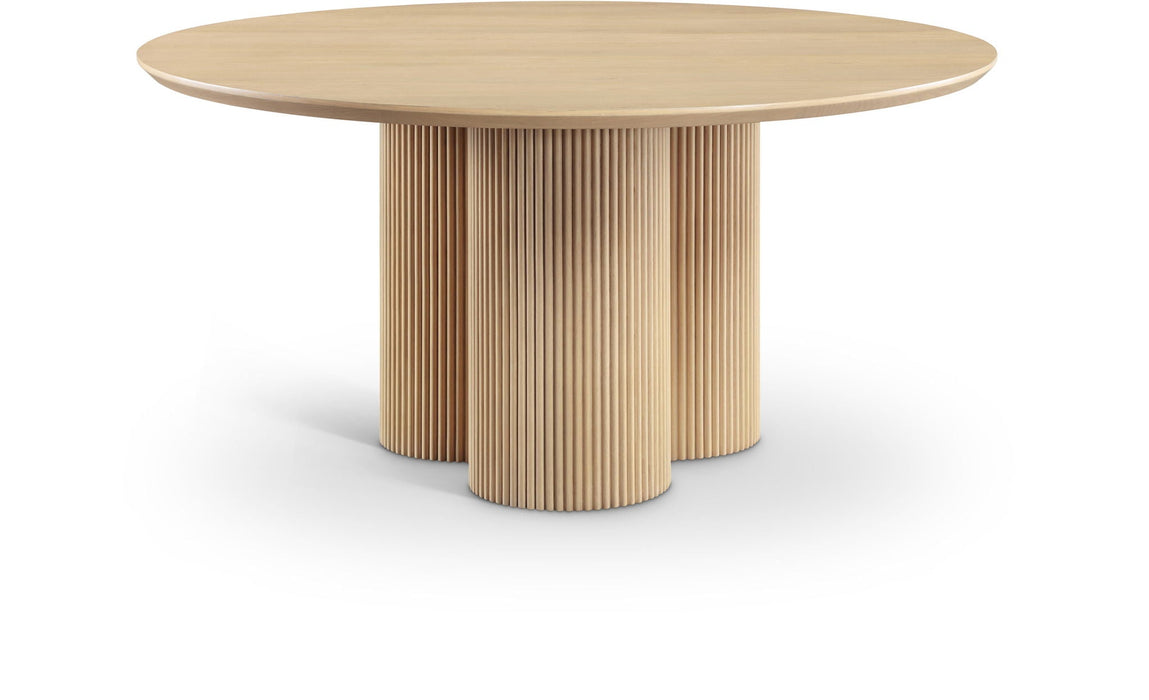 Simba 60" Ash Wood And Oak Veneer Dining Table