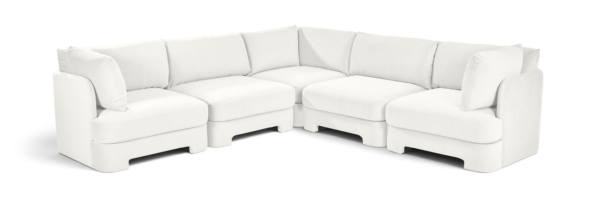 Hammond 111" Velvet Performance Fabric Upholstered 5pc. Modular Sectional