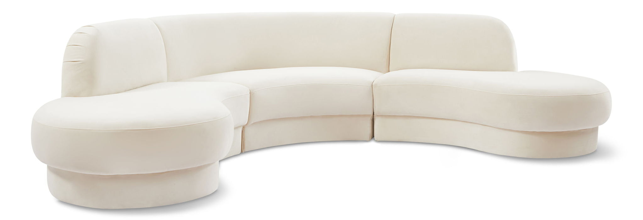 Rosa 135" Velvet Upholstered 3pc. Sectional