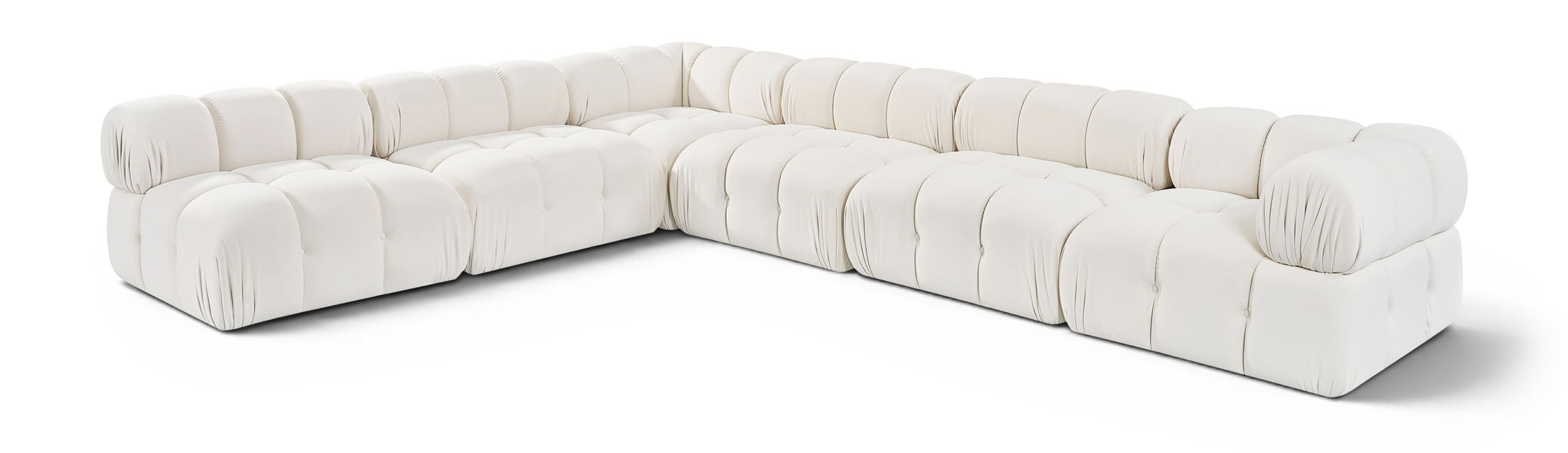 Orin 148" Velvet Performance Fabric Upholstered 6 Pc. Modular Sectional
