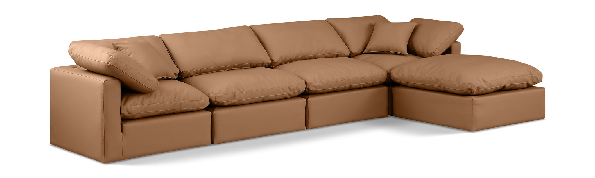 Indulge 140" Vegan Leather Upholstered 5pc. Modular Sectional
