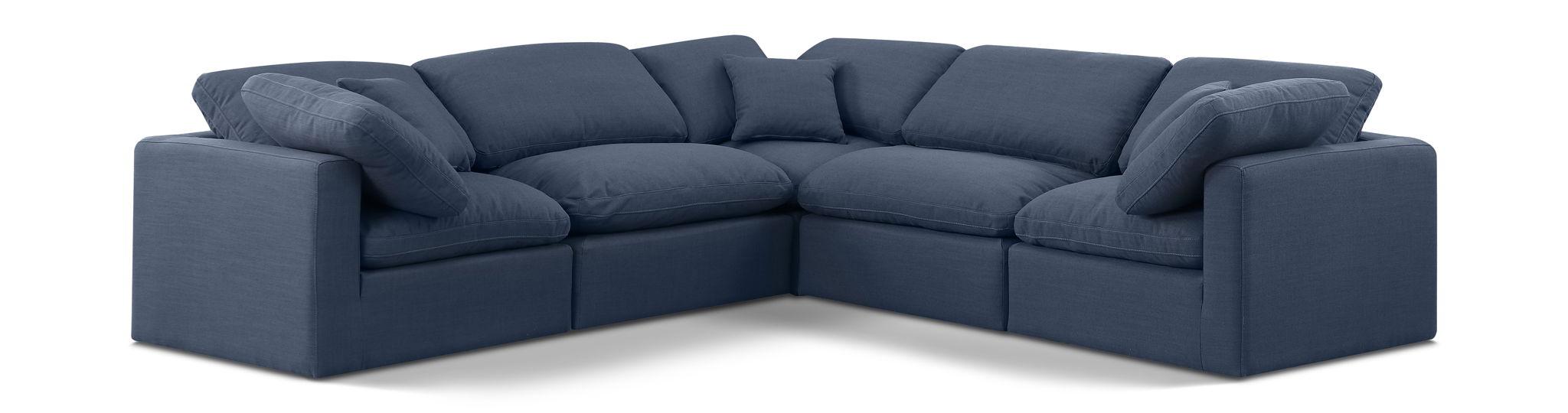 Indulge 105" Linen Textured Fabric Upholstered 5pc. Modular Sectional
