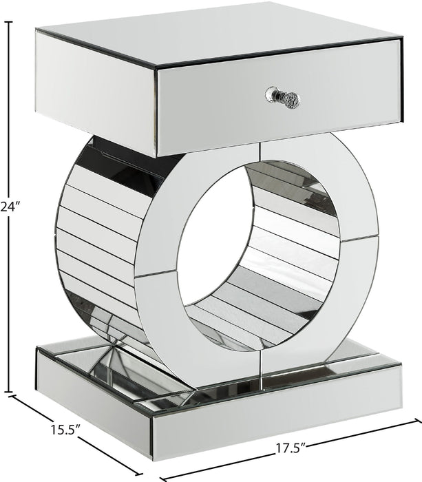 Jocelyn Mirrored End Table