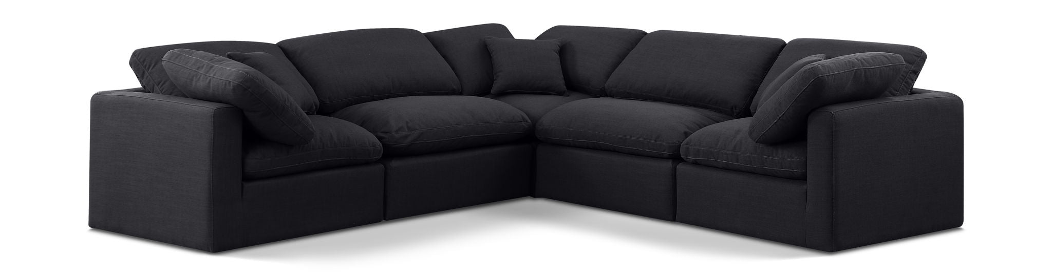Indulge 105" Linen Textured Fabric Upholstered 5pc. Modular Sectional
