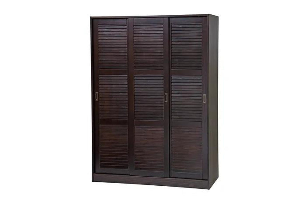 5676 - 100% Solid Wood 3-Sliding Door Wardrobe Armoire With Optional Shelves