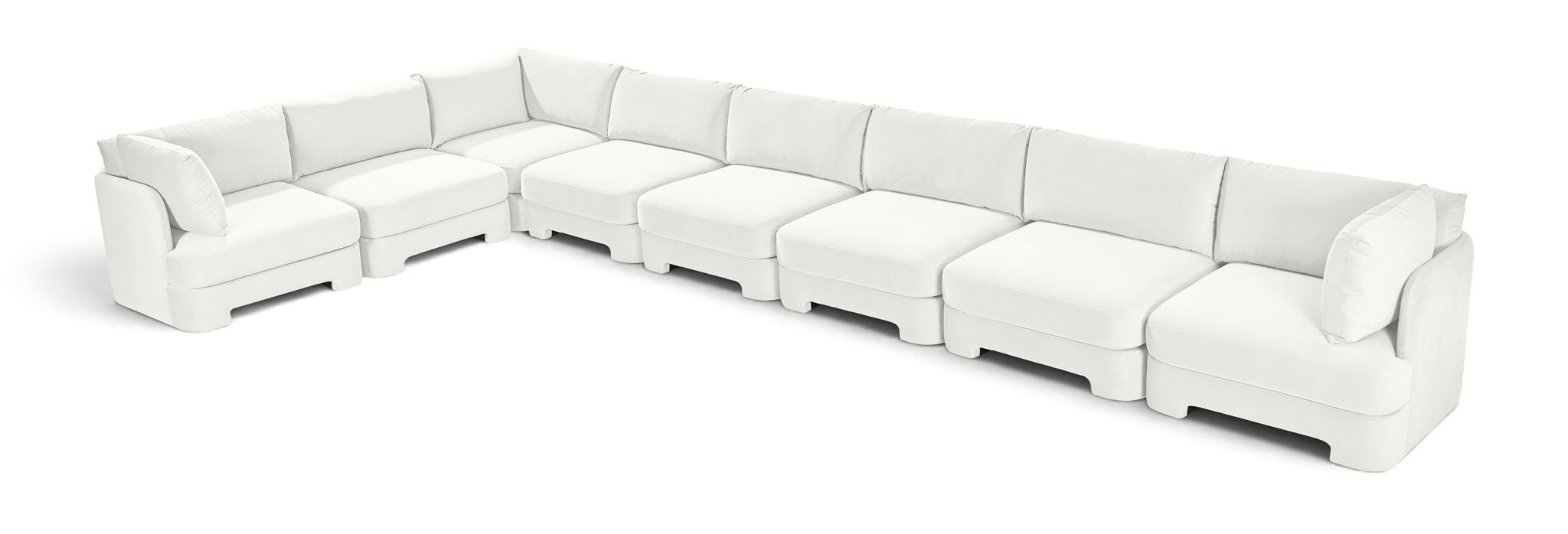 Hammond 222" Velvet Performance Fabric Upholstered 8pc. Modular Sectional
