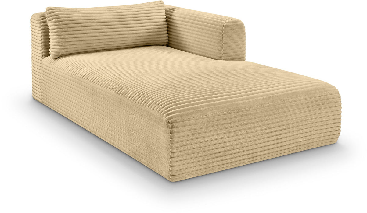 Shaggy Corduroy Performance Fabric Upholstered Chaise