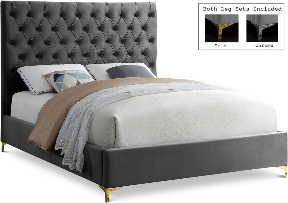 Cruz Velvet Upholstered Bed