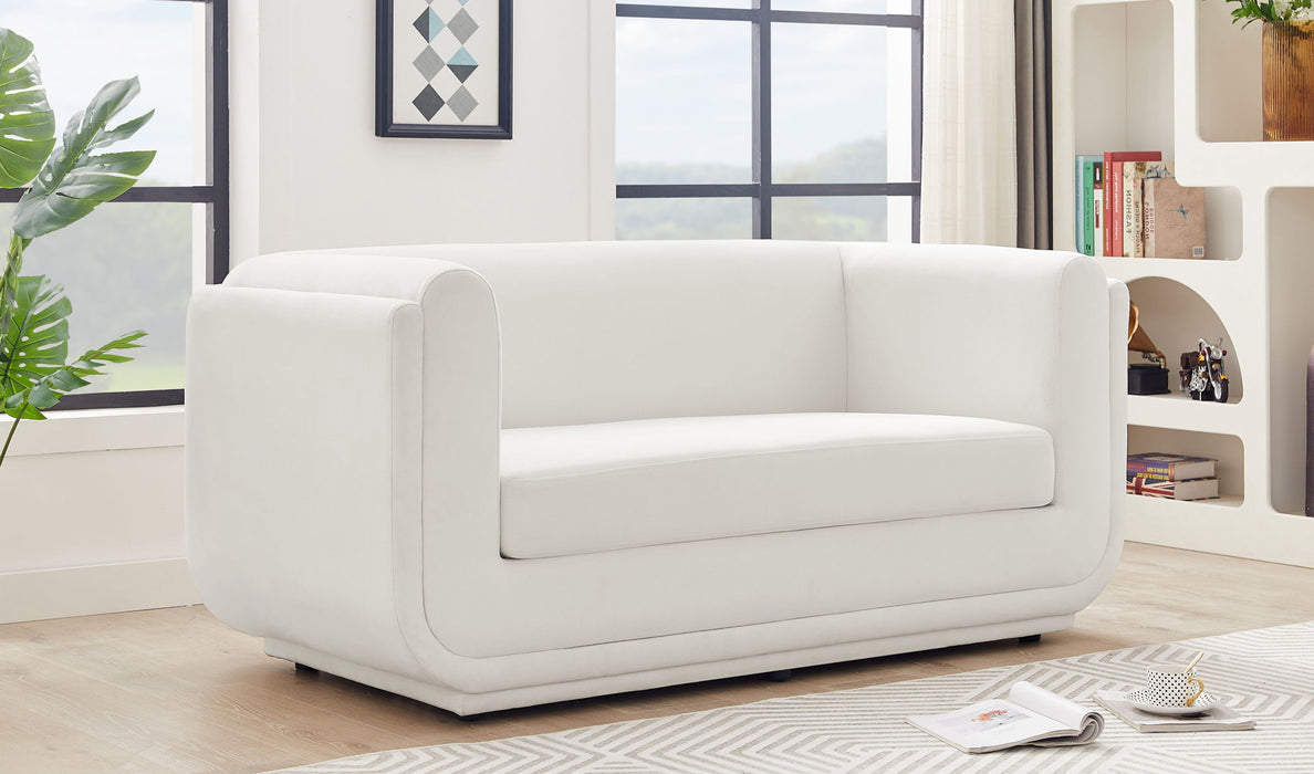 Kimora 64.5" Linen Textured Fabric Upholstered Loveseat