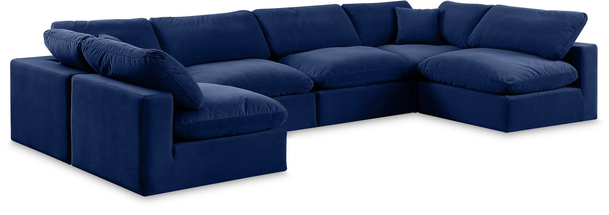 Comfy 158" Velvet Upholstered 6pc. Modular Sectional