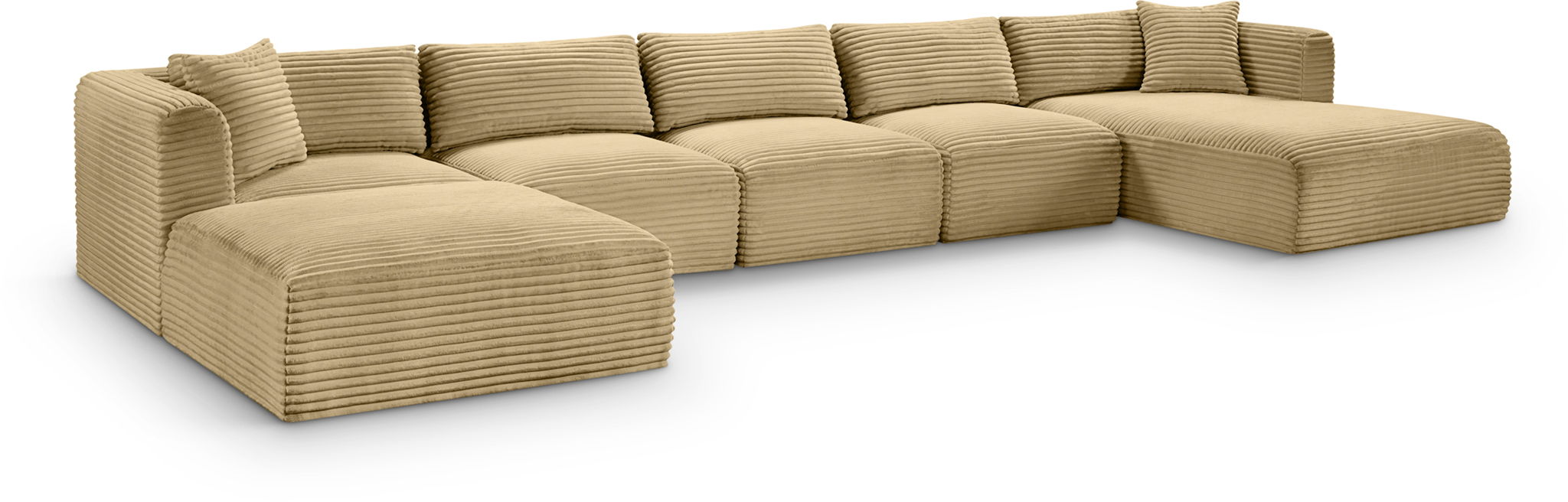 Shaggy 176" Corduroy Performance Fabric Upholstered Modular Sectional