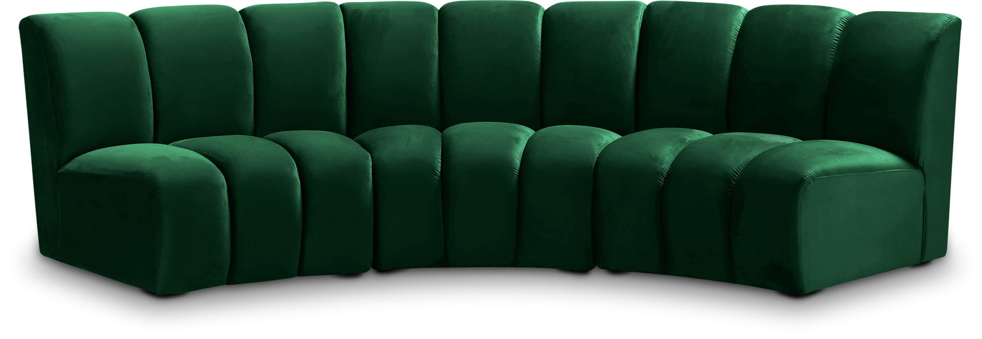 Infinity 119" Velvet Upholstered 3pc. Modular Sectional