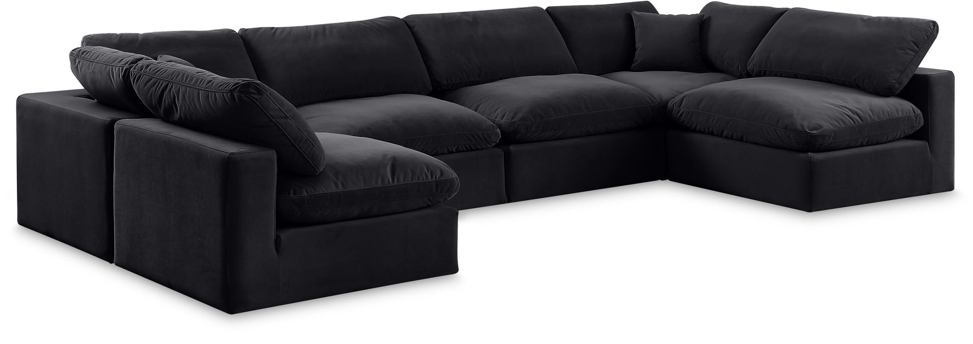 Comfy 158" Velvet Upholstered 6pc. Modular Sectional