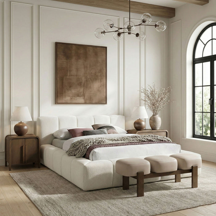 Woodcrest Vegan Leather Upholstered Bench