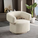 Niya Linen Textured Fabric Upholstered Swivel Accent Chair