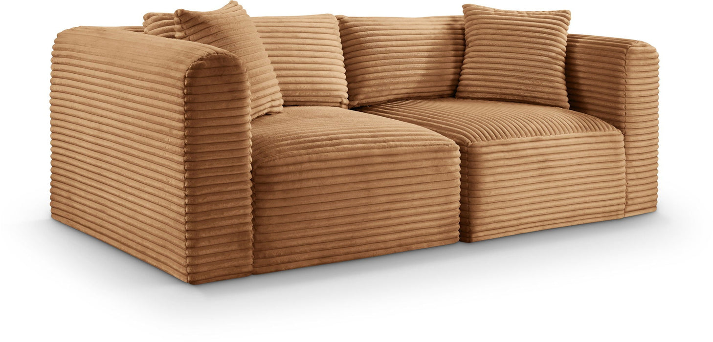 Shaggy 78" Corduroy Performance Fabric Upholstered Modular Loveseat