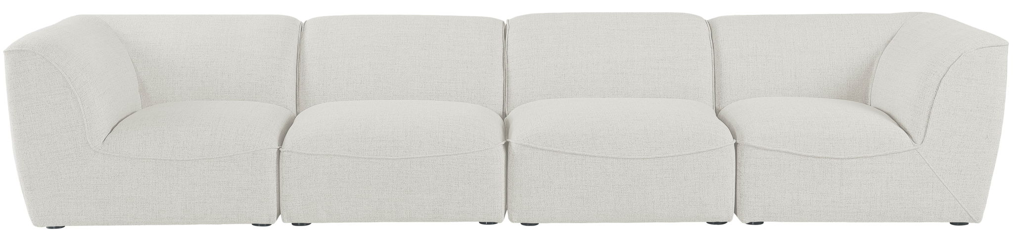 Miramar 142" Linen Textured Fabric Upholstered 4pc. Modular Sofa
