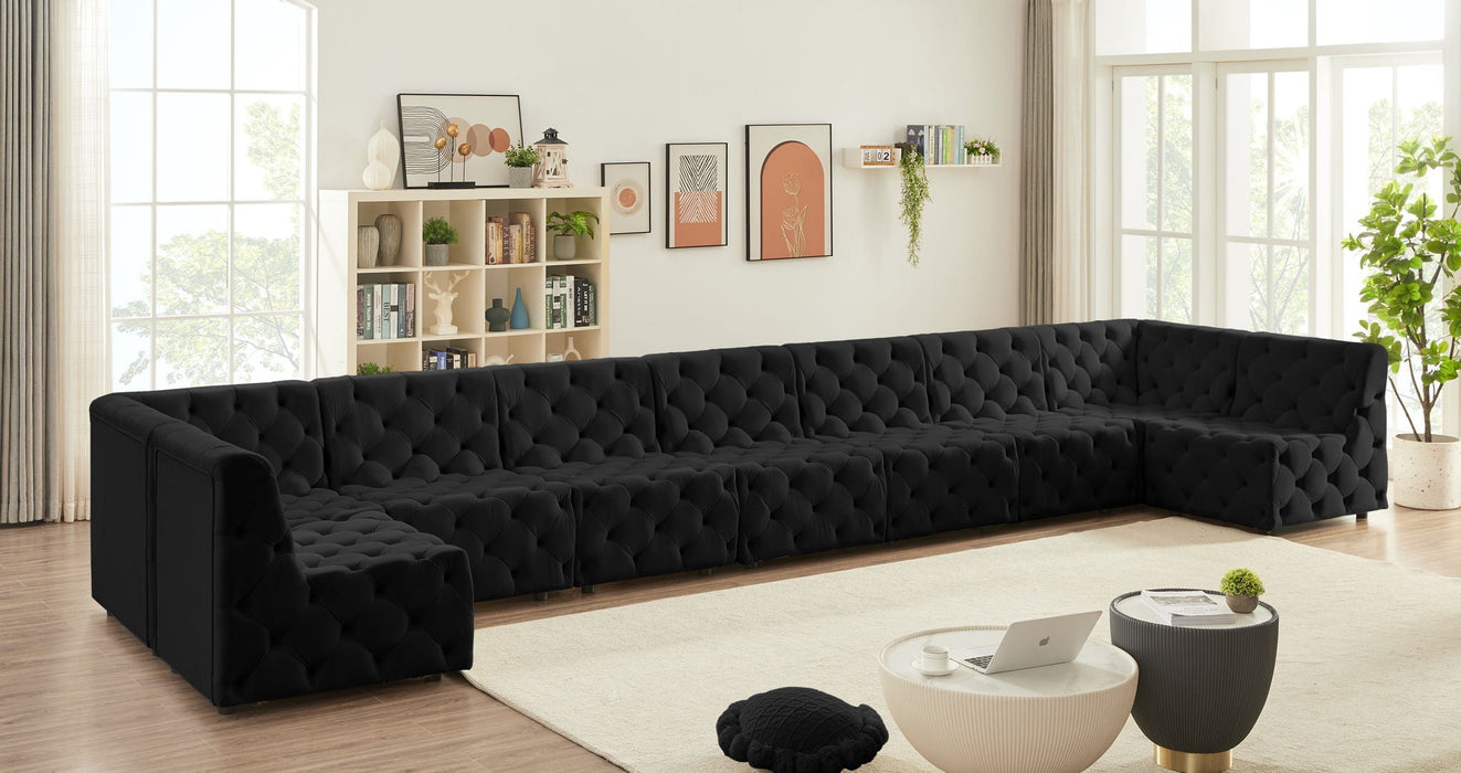 Tuft 215" Velvet Upholstered 9pc. Modular Sectional