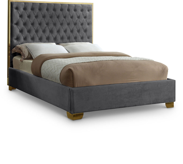 Cama tapizada de terciopelo Lana