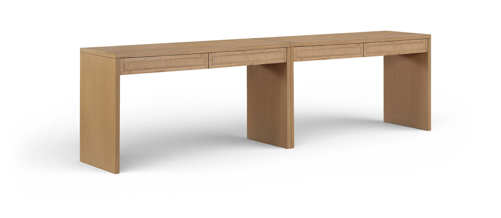 Avro Cane, Solid Wood And Oak Veneer 2pc. Desk