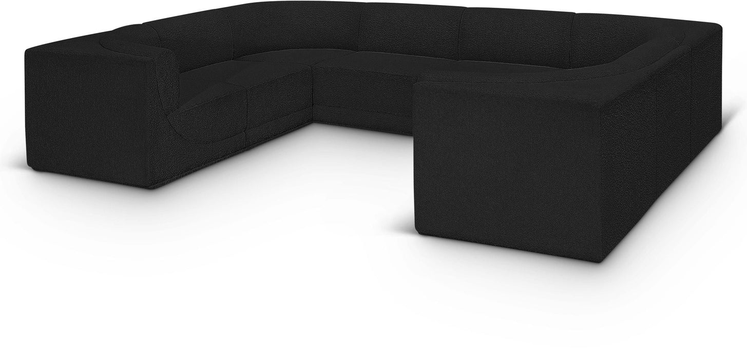 Ollie 128" Boucle Fabric Upholstered 8pc. Modular Sectional
