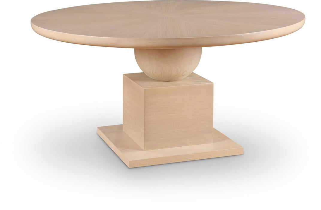 Rishal 60" Solid Wood And Oak Veneer Dining Table