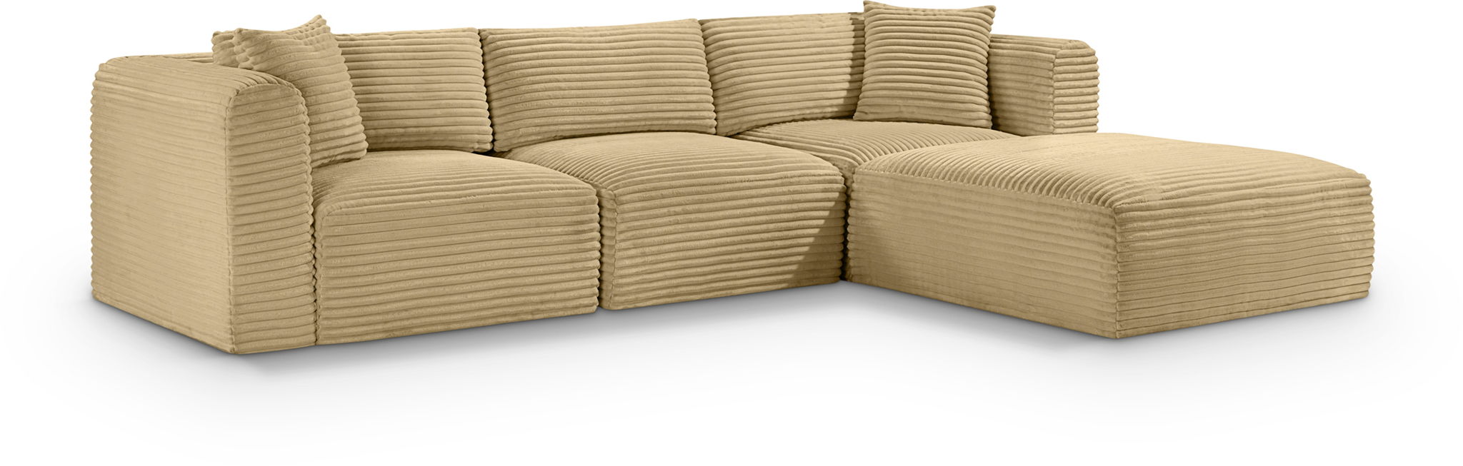 Shaggy 109" Corduroy Performance Fabric Upholstered Modular Sectional