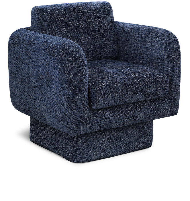 Alessandra Chenille Fabric Upholstered Swivel Accent Chair