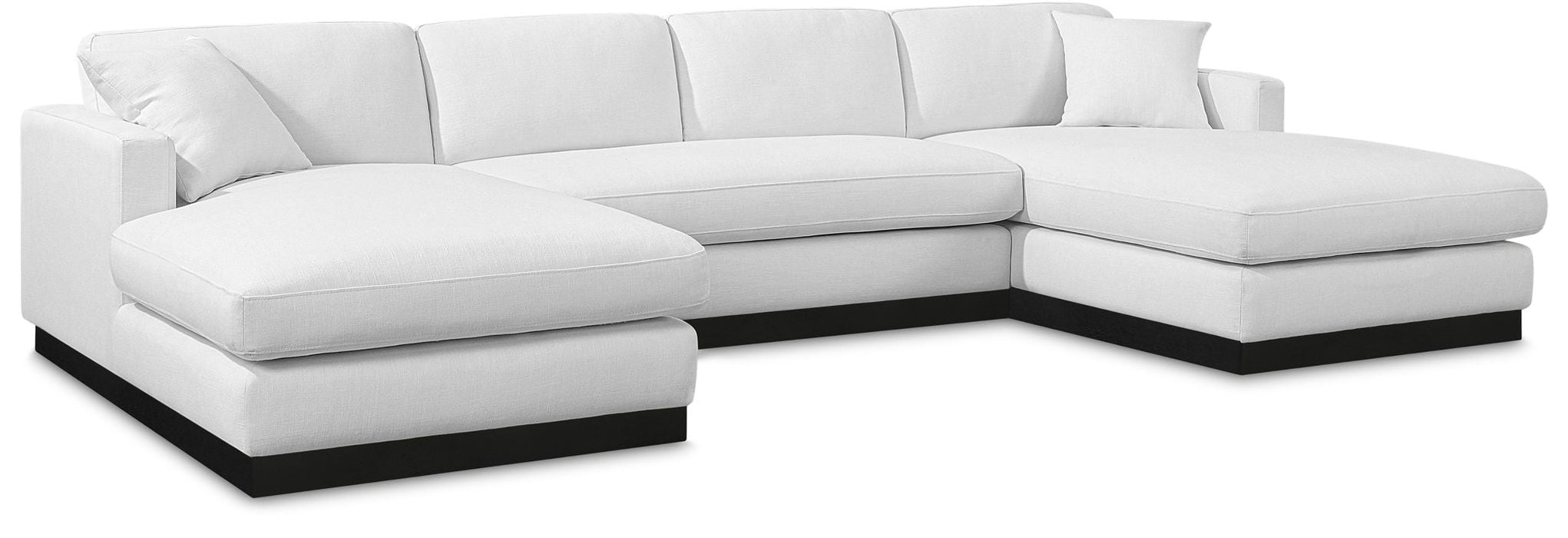 Johanna 127" Linen Textured Fabric Upholstered Sectional