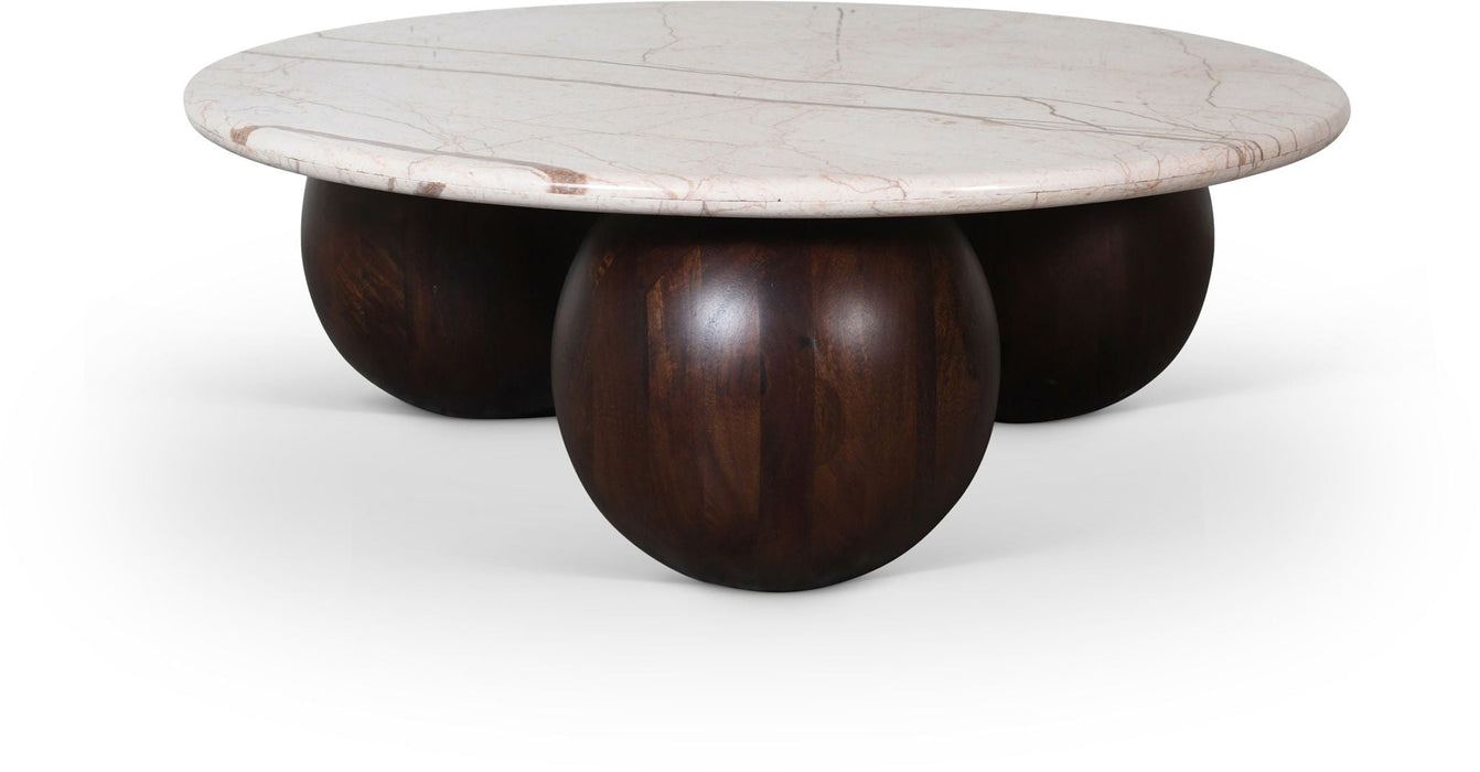 Treviso Genuine Marble Top And Mango Wood Base Coffee Table