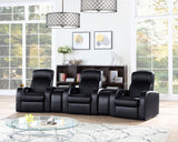 Cyrus 5-piece Upholstered Home Theater Seating with 3 Recliners