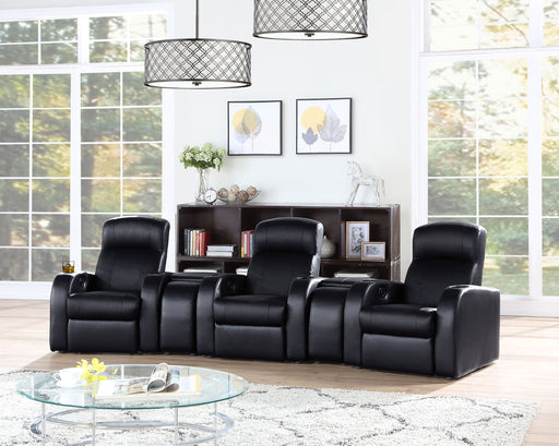 Cyrus 5-piece Upholstered Home Theater Seating with 3 Recliners
