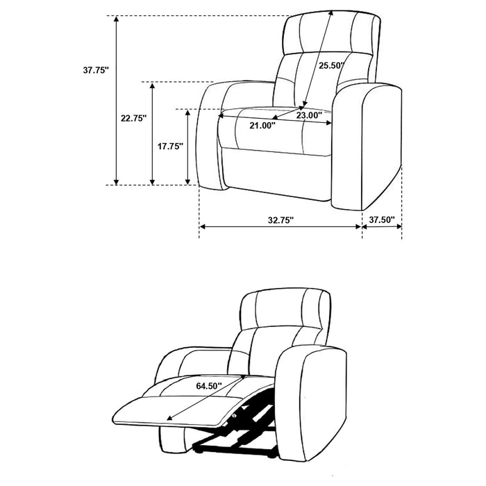 Cyrus 5-piece Upholstered Home Theater Seating with 3 Recliners