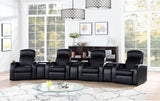 Cyrus 7-piece Upholstered Home Theater Seating with 4 Recliners