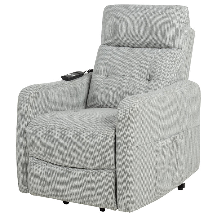 Dayes Upholstered Power Lift Recliner Chair Light Grey