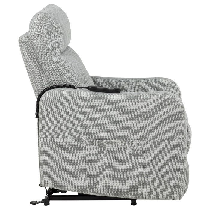 Dayes Upholstered Power Lift Recliner Chair Light Grey