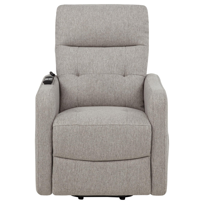 Dayes Upholstered Power Lift Recliner Chair Taupe