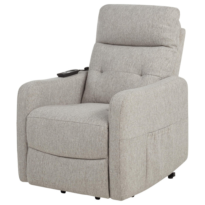 Dayes Upholstered Power Lift Recliner Chair Taupe