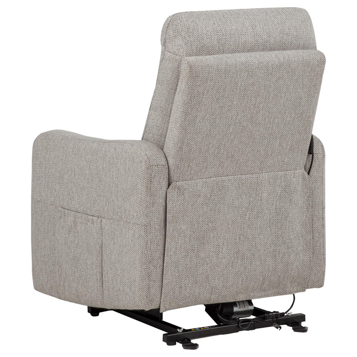Dayes Upholstered Power Lift Recliner Chair Taupe
