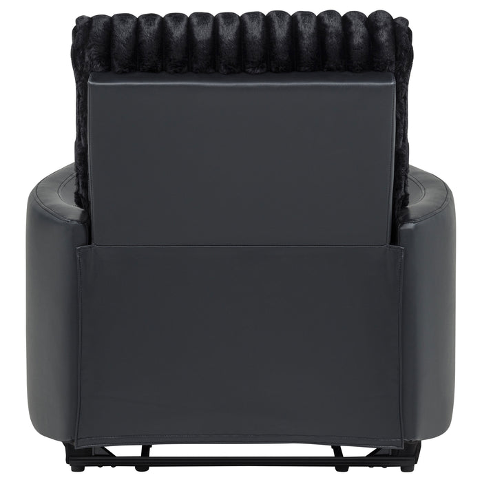 Madden Corduroy Upholstered Track Arm Manual Recliner Black