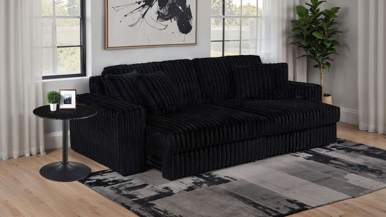 Sofá Chaise Doble Reclinable Eléctrico Tapizado en Pana Jacana, Color Marfil