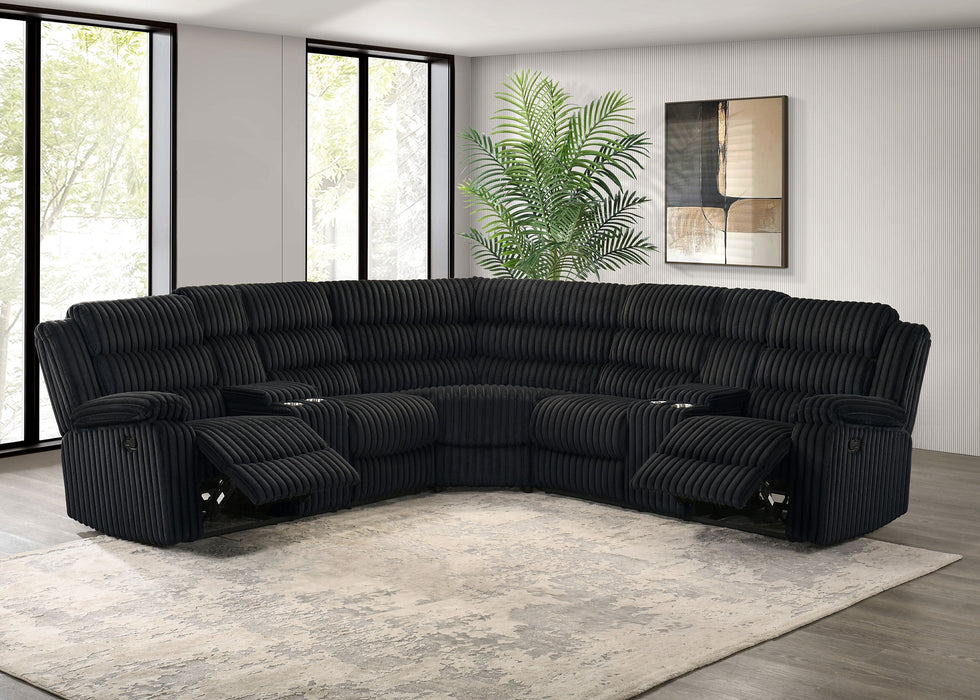 Sofá seccional reclinable tapizado Atkinson Chocolate