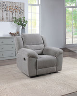 Sillón reclinable y mecedora tapizado en chenilla Gilson, gris